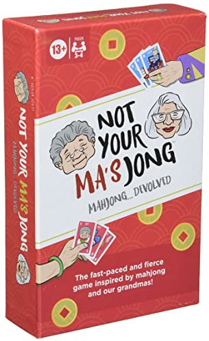 Hasbro Gaming Not Your Ma's Jong, EIN schnelllebiges Kartenspiel für 3-4 Spieler inspiriert von Mahjong und 2 Oma, Familienspiel, lustiges Partyspiel für Kinder ab 13 Jahren