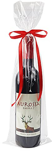 Morepack Cellophane Bags for Wine Bottles,6x18 Inches 50Pcs Clear Wine Gift Cello Bags With Twist Ties