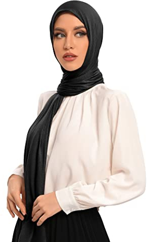 Hybeeh Damen Standard Hijab, Schwarz, 38