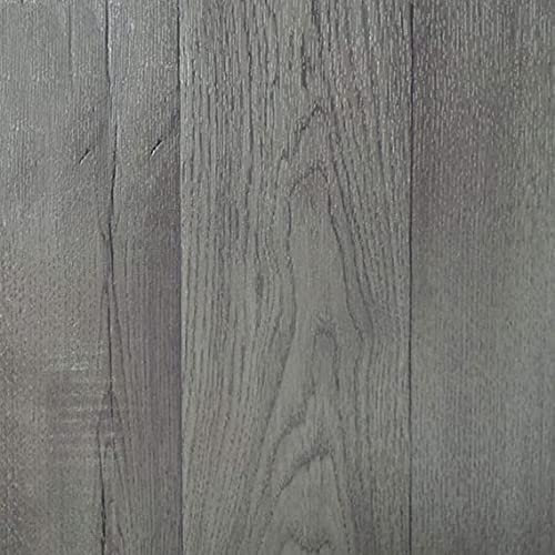 Vinylflooring UK Grey Wood Effect Anti-Slip Vinyl Flooring Roll For Living Room, Dining Room, 3.0mm Thick Cushion Backed Vinyl Sheet, Waterproof Lino Flooring-4m(13'1) X 1.5m(4'11)-6m²