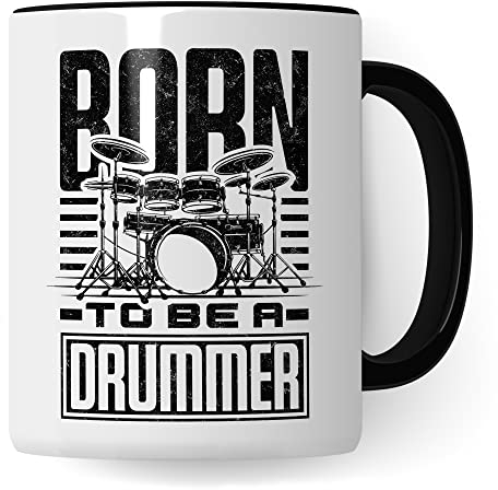 Schlagzeug Tasse Geschenkidee, Kaffeetasse Humor Witz Geschenk für Schlagzeuger, Drummer Kaffeebecher, Schlagzeugspieler Becher