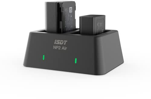ISDT NP2 Air NP-fz100 NP-FW50 NP-BX1 Battery Charger 90 Mins Full Charge Max 25W Type-C Input Dual Channel Cybershot Charger Compatible for Sony A9 A7III A7RIII / Various Cameras Batteries