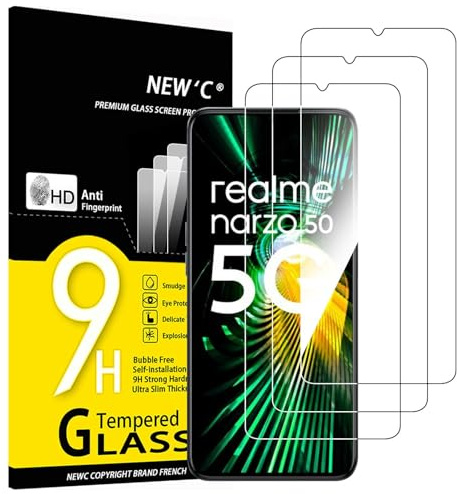NEW'C Protector Pantalla para Realme Narzo 50 5G, Realme Narzo 50i prime