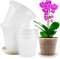VINFUTUR 6 Pz Vaso per Orchidee Trasparente in Plastica con Fori Drenaggio e Sottovaso per Balcone Interno ed Esterno