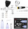 NEOECO SJ83 Airbrush, Self-Centring Plug-in Nozzle，0.2, 0.3 & 0.5mm Nozzle Sets and 1/3 oz Cup, Dual-Action Gravity Feed Airbrush with 1/3 oz,2/3 oz,4/3 oz Replacement Cups (Black)