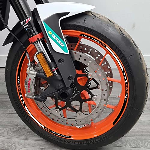 labelbike - Aufkleber Streifen Motorrad Felgen Räder Schutz Kit kompatibel mit KTM 890 Duke GP 2022-2023 Weiß