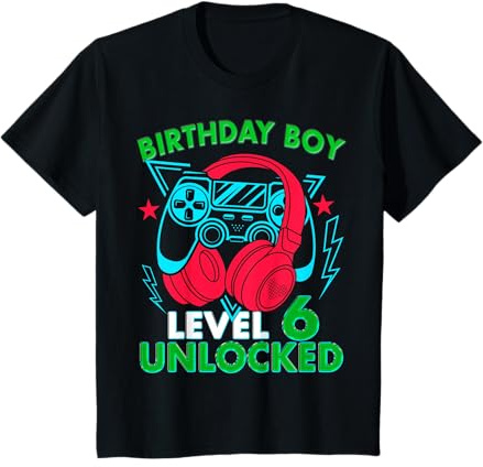 Kids 6 Year Old Boy 2020 Level 6 Unlocked 6th Birthday Gifts T-Shirt