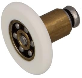 Amig - Cuscinetto Box Doccia | Set di 2 Unità | Ø 20/12 mm | Cuscinetto Frontale e Vite M4x20 | Per Porte Scorrevoli delle Docce | Poliammide Bianco