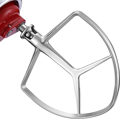 Gdrtwwh Stainless Steel Flat Beater Attachment for KitchenAid 7 Quart Bowl Lift Stand Mixer,Replacement Parts Bread Hook, Dishwasher Safe(Replace KA7QCFB)