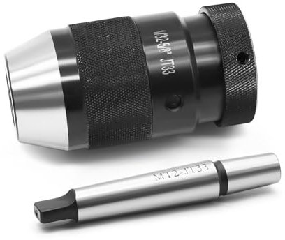Yunnergo 1/32- 5/8 Super Heavy Duty Drill Press Chuck with MT2-JT33 Drill Chuck Arbor, Self-tightening Keyless JT33 Mount (Drill Chuck with Arbor)