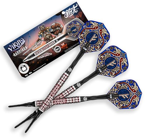 Viking Rannsaka Soft Tip Dart Set | 90% Tungsten Softtip Darts | Hochwertige Dartpfeile Set mit Schäften und Flights | Präzision und Kontrolle | 20 Gramm