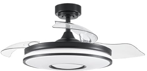 FABRILAMP TODOLAMPARA - VENTILADOR DE TECHO LUZ LED DC DANI NEGRO ASPAS DESPLEGABLES 108D 6 VELOCIDADES REMOTO+TEMPORIZA+MEMORIA