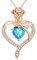 CDE Halskette Damen Rosegold Herz Kette Sterling Silber 925 Geburtsstein Geschenke für Frauen mit Anhänger Schmuck Geburtstag Weihnachten Valentinstag Muttertag Mama (Rosegold-12)