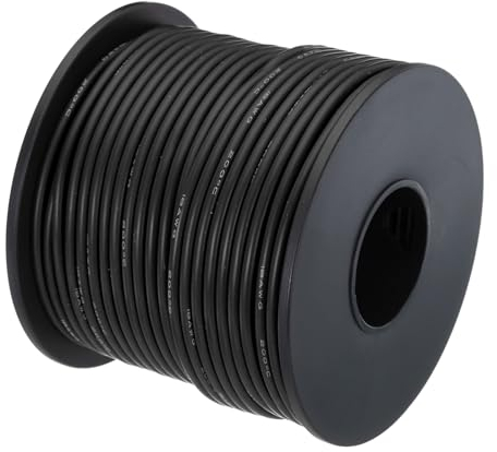 QUARKZMAN 18AWG Kabel Elektrischer Draht 0,82 mm² Verzinntes Kupferkabel 30 Meter, Stromkabel Hohe Temperatur Leitung Erdkabel Litzenkabel Elektro Klingeldraht für Kfz Kabelkanal, Schwarz