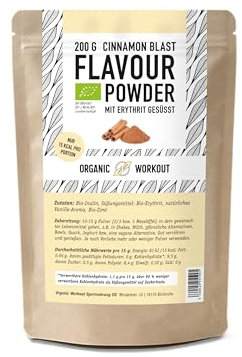 Bio Zimt Geschmackspulver - Leckerer Geschmack und Süße - ohne künstliche Süßstoffe- Vielseitig einsetzbar für Lebensmittel & Getränke - Flavour Powder - Organic Workout (1er)