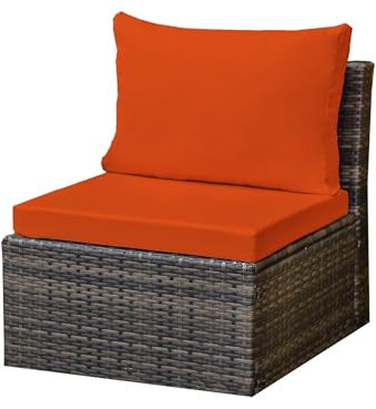 Kosiproducts Replacement Rattan Seat Pads Water Resistant for Outdoor Patio Garden Seating [Orange, Seat Only 65x65x7]