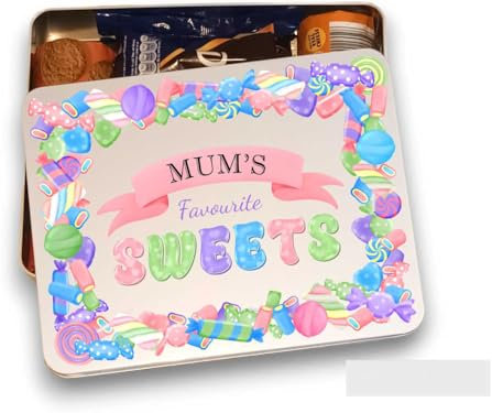 Large Personalised Sweet Tin gift for mum dad nana grandad friend teacher with sweet assortment design