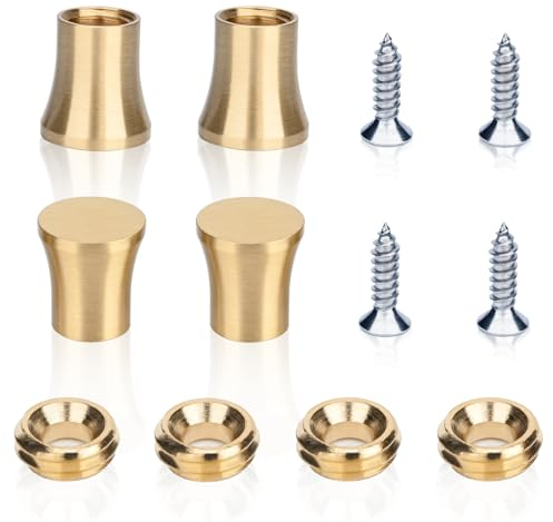 Brass Cutting Board Feet, Chopping Board Feet Set With Silicone Nonslip Pads, Stainless steel screws and Brass Washers - Suitable for Kitchen Utensils and All Kinds of Furniture (Volcanic Shape 4PCS).