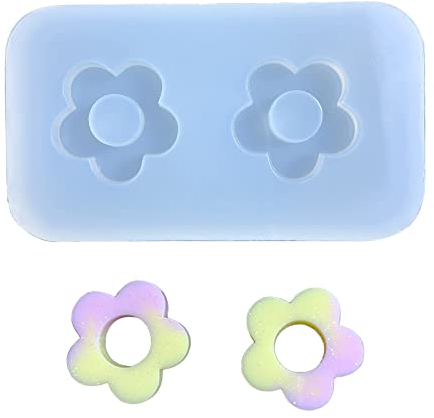 Mini moule en silicone en forme de fleur creuse pour remplissage de résine époxy