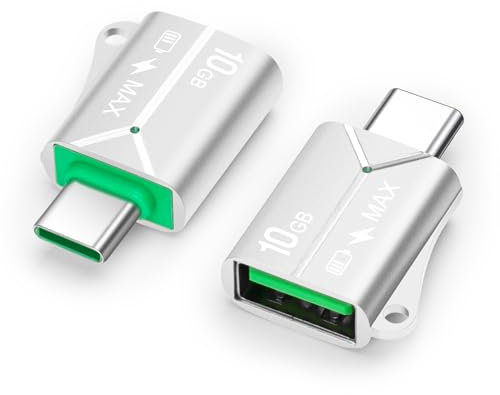 Seminer USB C to USB Adapter(2 Pack), USB-C Male to USB 3.0 Female Adapter Compatible with iPhone 15 Series/iPad/iMac/MacBook Pro and Thunderbolt 4/3 Devices (Silver)