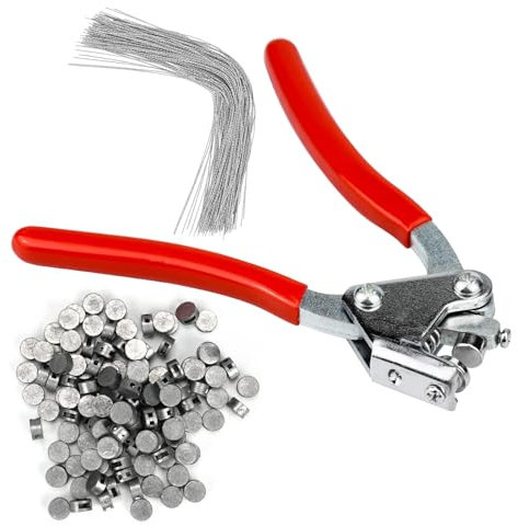 FRTAOOP Lead Sealing Pliers Set with 80 Pieces 170 mm Safety Wire, Steel Sealing Pliers 80 Pieces Diameter 8, 10 Round Seals