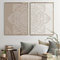 AdoDecor Bilder 2er Set, Bilder Wohnzimmer, Bild auf Leinwand, Blumen-Mandala-Beige-neutrale Farben Wandbilder Schlafzimmer, Zen-Yoga-Dekor Badezimmer Boho Deko(Ungerahmt)