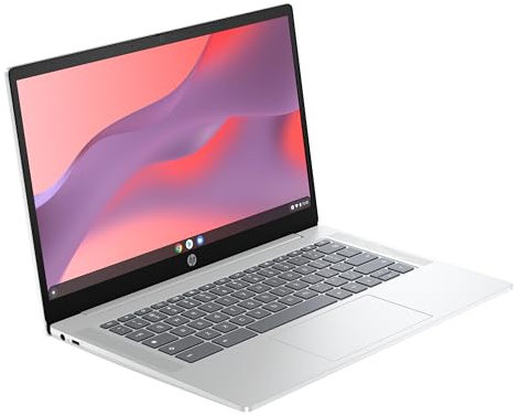 HP Chromebook 14a-nf0001ns - Ordenador portátil de 14 FHD Intel N100, 8GB RAM, 128GB eMMC, ChromeOS Silver - Teclado QWERTY Español, No Convertible, 8GB RAM - 128 GB eMMC