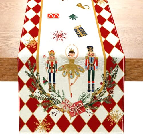 Weihnachten Tischläufer,40x140cmweihnachtsdecke Tisch,Weihnachten Tischdecke Dekoration,Abwaschbar Weihnachtstischläufer,Elch Nikolaus Schneemann Weihnachten Tischdekoration,Weihnachtstischläufer (B)