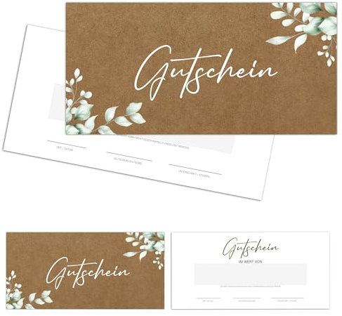 40 Blanko Vintage Gutscheine zum selber Ausfüllen | Friseur Kosmetik Massage Fußpflege | Vorlage Gutscheinkarte Geschenkgutschein Gastro Restaurants Cafe