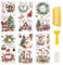 WANDIC 6PCS Christmas Theme Rub On Transfer Stickers, Snowman, Reindeer, Santa Claus Transfer Decals for DIY Scrapbooking Photo Furniture Windows