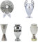 YYDSTES Mini Trofeo dei Campioni di Calcio Modello in Metallo Modelli di Trofei della Lega di Calcio Ad Alta Simulazione Collezione di Fan Souvenir Ornamenti per Il Desktop Regali Creativi,B,5pc