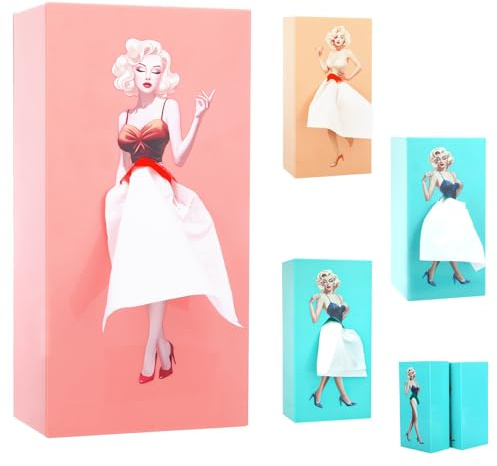 Rosa Taschentuchbox mit Fliegendem Rock,Taschentuchbox mit Rock,Kreative Charmant Retro MäDchen mit Kurzem TaschentüCher Box Geeignet für Schlafzimmer,Wohnzimmer,BüRo