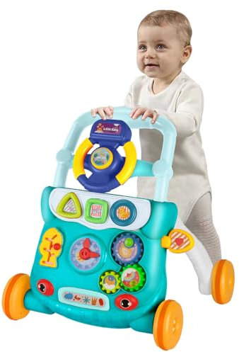 Supfine Baby Lauflernwagen, Baby Lauflernhilfe Mit Musik und Wassertank, Baby Spiel- und Laufwagen, Baby Walker Spielzeug für Kinder, Geschenk für Jungen und Mädchen (Grün)