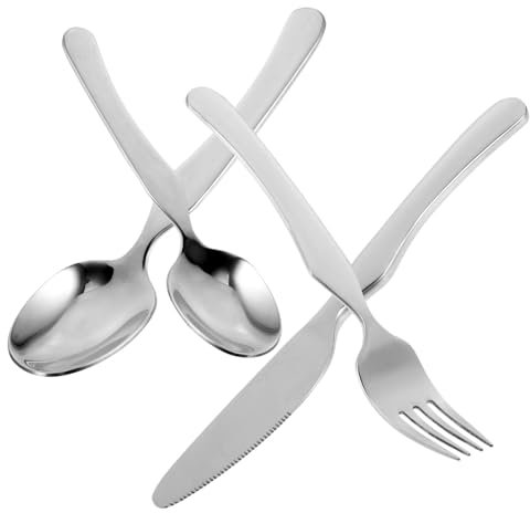 CIYODO Edelstahlbesteck Für Junge Mädchen Löffel Und Suppenlöffel Im Geeignet Für Abendessen Camping Und Mit Gerade Griff Für Einfache Handhabung