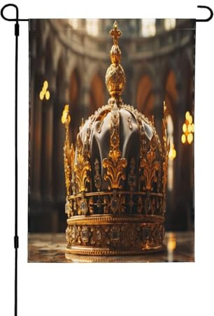 Krone Dekorative doppelseitige Flagge – Gartenbanner, perfekt für Außen- und Innendekoration, erhältlich in zwei Größen