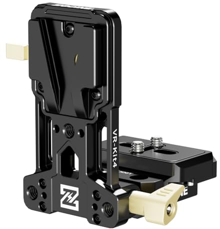ZTIANFOTO ZGCINE VR-KIT4 V-Mount-Akkuhalter mit Arca-Swiss-Schnellverschluss, Klappbildschirm-Zugriff und faltbarem Design | Kamera-V-Mount-Akkuplatte für Mobile Setups