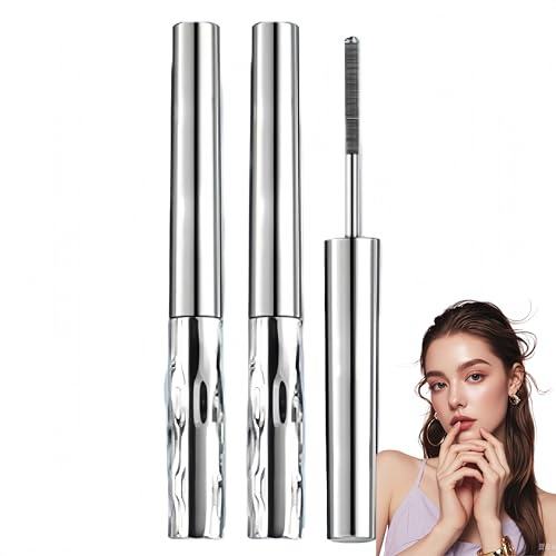 2PCS Iro/n Wand Black Mascara,Waterproof Mascara with Washable Metal Brush,Curling Volumising & Lengthening Black Masca/ra,Waterproof Mascar/a Blac/k,Tubing Mascar/a Blac/k,Gentle for Sensitive Eyes