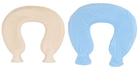 Bouteille d Eau Chaude 1L, Sac d Eau Chaude en Forme de U avec Housse Douce et Moelleuse - Isolation Durable, Sécurité Maximale, Confort pour Nuque et Épaules en Hiver (Bleue)