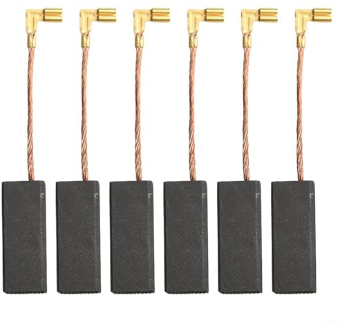 6-Pack Carbon Brushes Replacement for McCulloch 2200 & X73 Chain Saws, for Flymo for Woodshark 350/400/D94 — 6.2 x 11.2 x 29 mm Electric Motor Brushes
