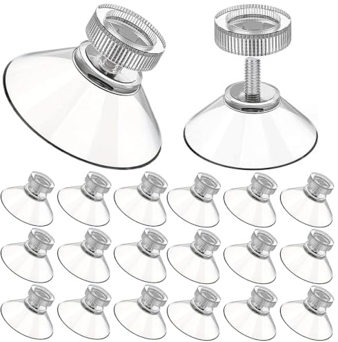 deegbbyi 20 Stück Saugnäpfe Gewinde Ø30mm Gewinde M4 mit Schrauben Muttern | PVC Transparente Saugknöpfe, Saugknopf Haken Stark, für Glas, Wand, Küche, Badezimmer, Auto