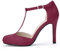 Allegra K Women's T-Strap Sandal Court Shoes Dress Stiletto Heels Burgundy 8 UK/Label Size 10 US