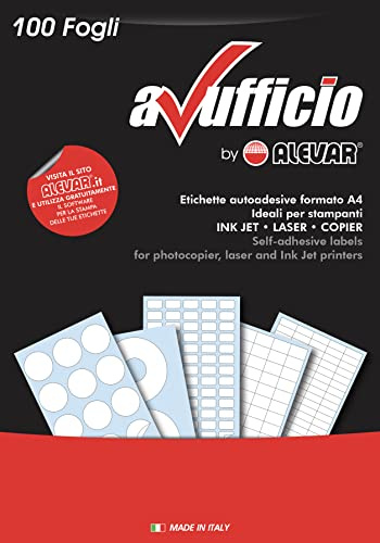 Alevar 200 runde Etiketten für CD DVD Blu-ray Disc, Format Durchmesser 117,5 mm, 2 weiße Etiketten pro Blatt, Packung mit 100 Blatt A4
