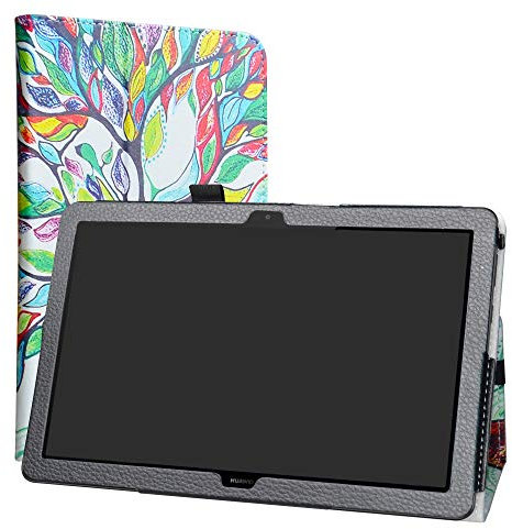 Labanema Mediapad T5 10 Custodia, PU Pelle Slim Flip Case Cover Protettiva Pieghevole Stand per Huawei MediaPad T5 10.1 2018 Tablet - Love Tree