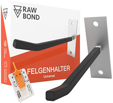 RAWBOND® Felgenhalter Wand zur Aufhängung für 4 Reifen - Wandhalterung, Reifenhalter inkl. Schrauben & Dübel - Halterung für deine Autoreifen & Felgen in der Garage