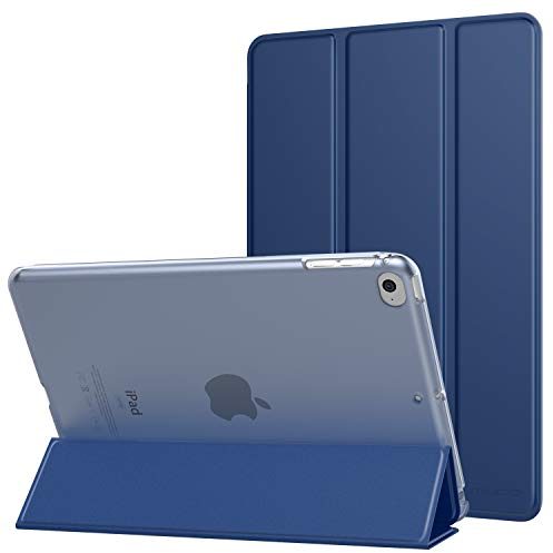 MoKo Schützhülle Kompatibel mit New iPad Mini 5. Generation 7.9 2019/iPad Mini 4 2015 - Auto Schlaf/Aufwach Intelligente Hülle mit Translucent Rückseite Standfunktion Cover - Marineblau