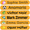 50 Personalisierte Namensaufkleber für Kinder. Klebeetiketten zum Beschriften von Schule, Kindergarten, Büchern, Spielzeug, Tupper. Wasserdichte Etiketten 6x1 cm