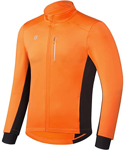 Przewalski Fahrradjacke für Herren, Winter, Thermo-Laufjacke, winddicht, atmungsaktiv, reflektierend, Softshell-Windbreaker