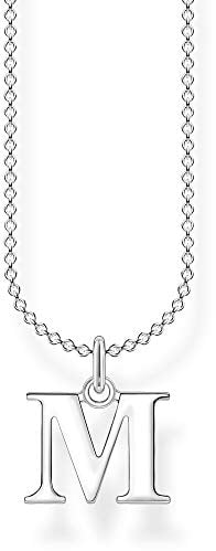 Thomas Sabo Damen Halskette Buchstabe M silber 925 Sterlingsilber, 38-45 cm Länge