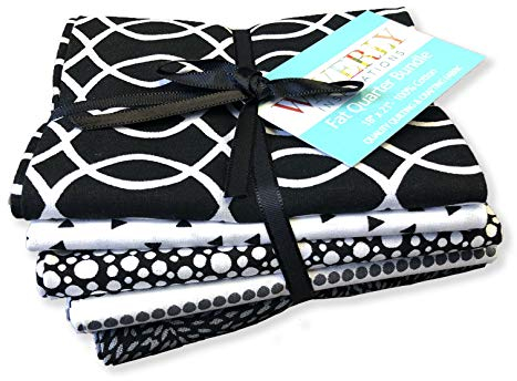 Waverly Inspirations Fat Quarter Stack 5 Baumwollstoff, Schwarz / Weiß