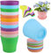 ADXCO 12 Stück 10cm Kunststoff-Pflanzgefäße Blumentöpfe Mehrfarbig Blumensetzling Kinderzimmer Töpfe Dicke Outdoor Indoor Pflanzen für Ihr Zimmer, Büro, Gartendekoration mit Palette, 8 Farben